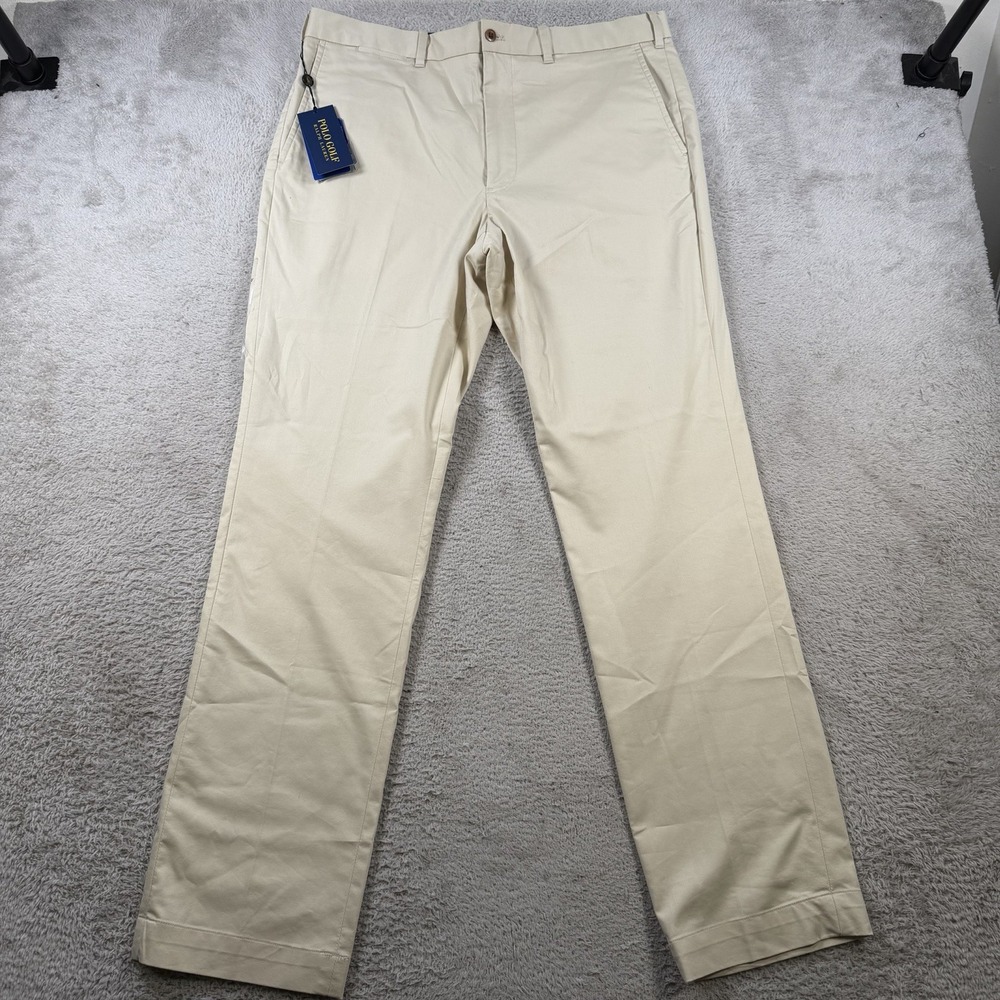 Polo Golf Ralph Lauren Pants Mens 36x34 Khaki Tan Tailored Fit Chino Stretch NWT